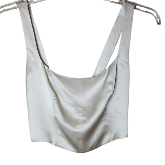 Reformation Cream and White Linen & Silk Tops Size 8/ Medium - Picture 12 of 16